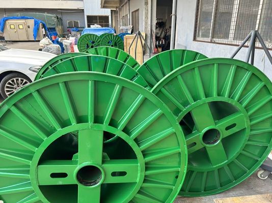 Customized 1250mm Corrugated Bobbin , Steel Cable Reeling Drum